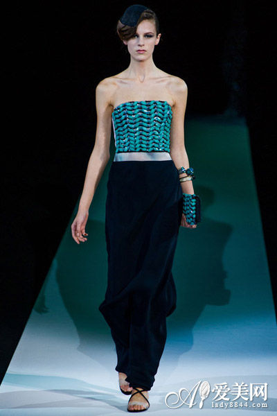 Giorgio Armani 2013 春夏 抹胸拼接长裙