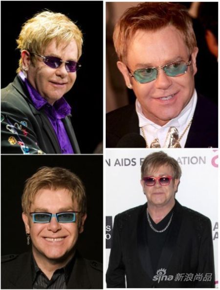 Elton John喜欢不同颜色的眼镜