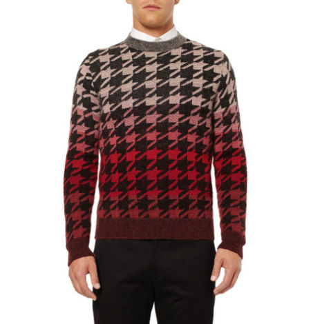 Paul Smith Slim-Fit Ombre Houndstooth Wool-Blend Sweater,售价约5460元