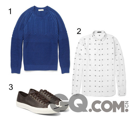 1、BURBERRY LONDON 毛衣 ¥约4500;2、ANN DEMEULEMEESTER 衬衣 ¥约3700;3、COVERSE 帆布鞋 ¥约960