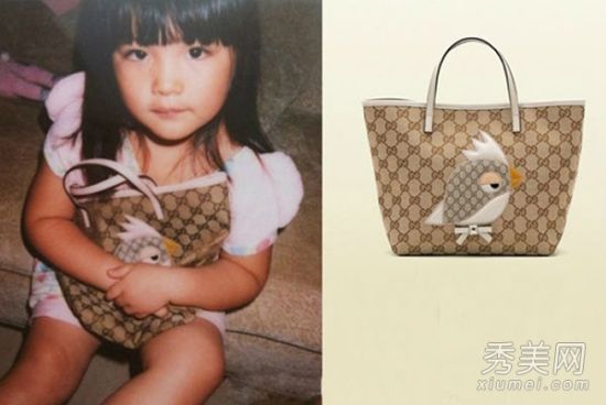 王诗龄拿Gucci Zoo系列儿童手袋