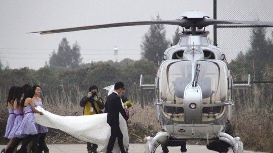 浪漫直升机婚礼让飞机租赁“火”了起来