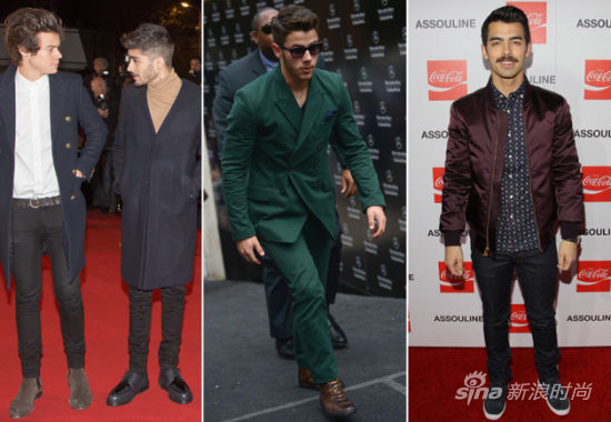 体面多了的男孩团体,左:One Direction;中、右:Jonas Brothers 体面多了的男孩团体,左:One Direction;中、右:Jonas Brothers