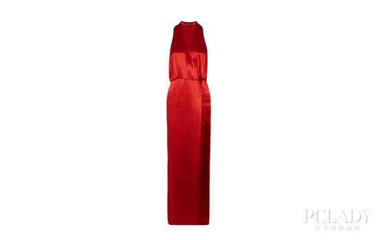 Tibi Serpentine 围裹效果缎面礼服 $814