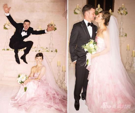 Giambattista Valli为杰西卡-贝尔定制粉色婚纱 Giambattista Valli为杰西卡-贝尔定制粉色婚纱
