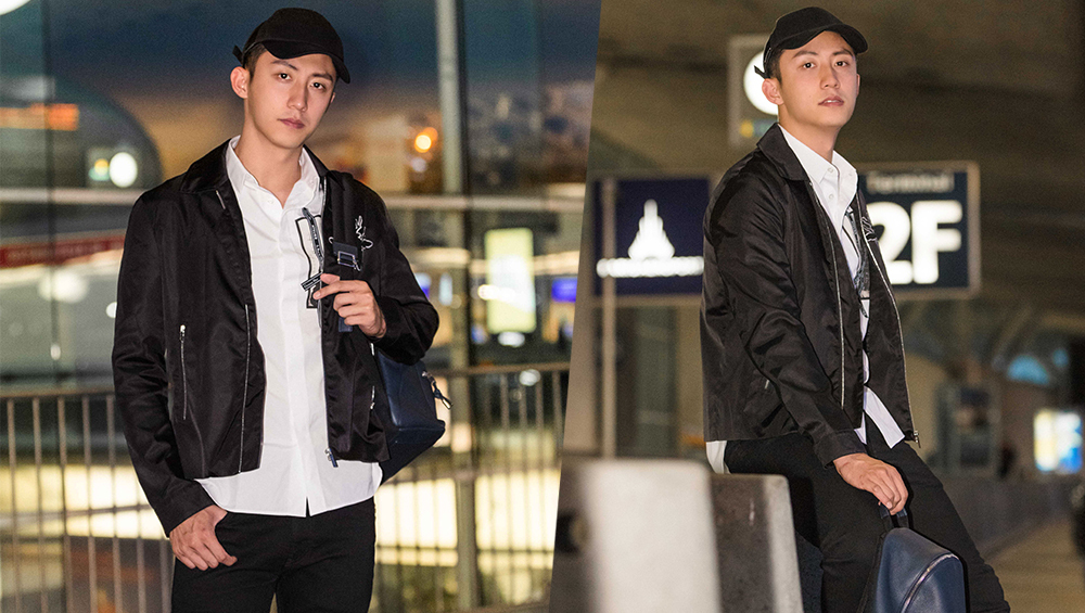 黄景瑜启程巴黎男装周 硬汉皮衣魅力十足