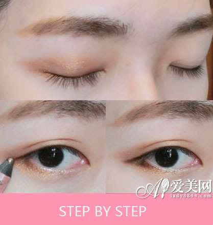 第二步:咖啡色画眼尾 第二步:咖啡色画眼尾