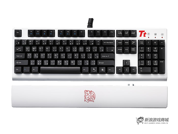 曜越Ttesports拓荒者G1白色版KB-MEG005USC01电竞键盘