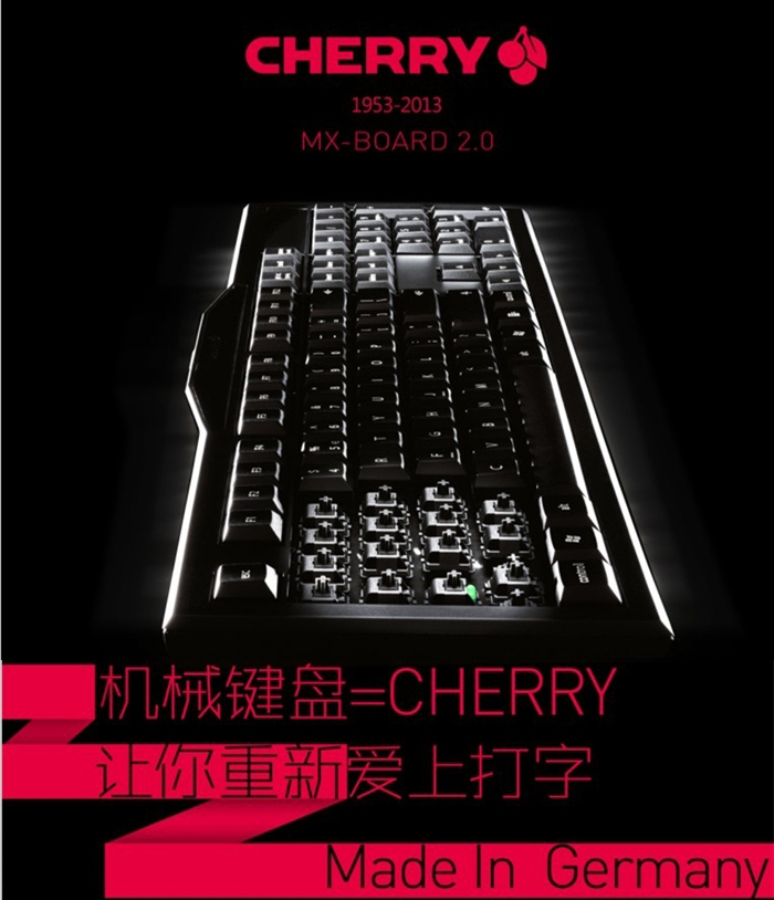 新品樱桃Cherry K2.0 G80-3800 机械键盘 黑青茶红