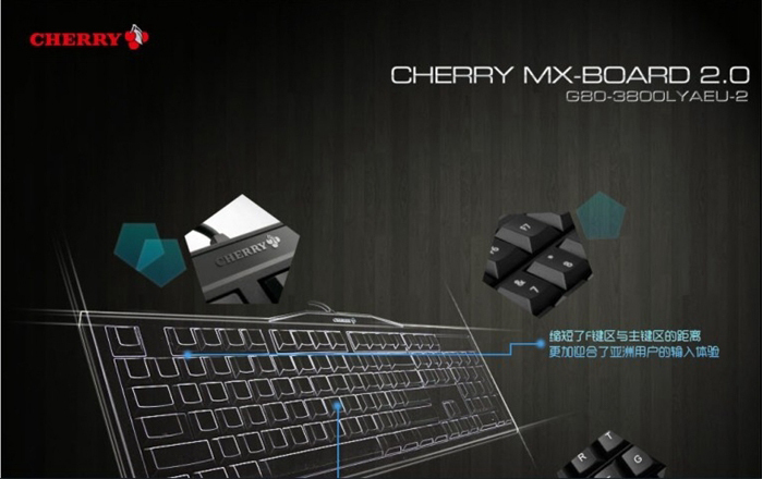 新品樱桃Cherry K2.0 G80-3800 机械键盘 黑青茶红