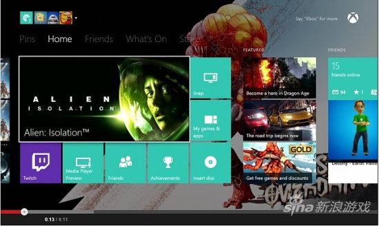 xboxone十一月系统更新预览 - 新浪游戏