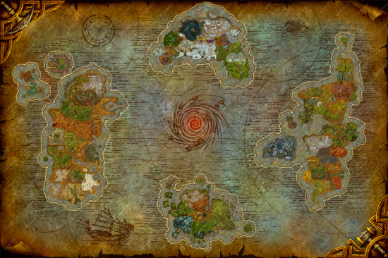 艾泽拉斯的无字版羊皮纸地图