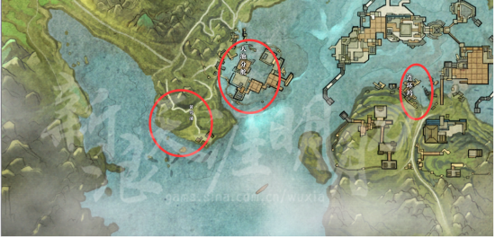 天涯明月刀江南游历点坐标（点击放大）