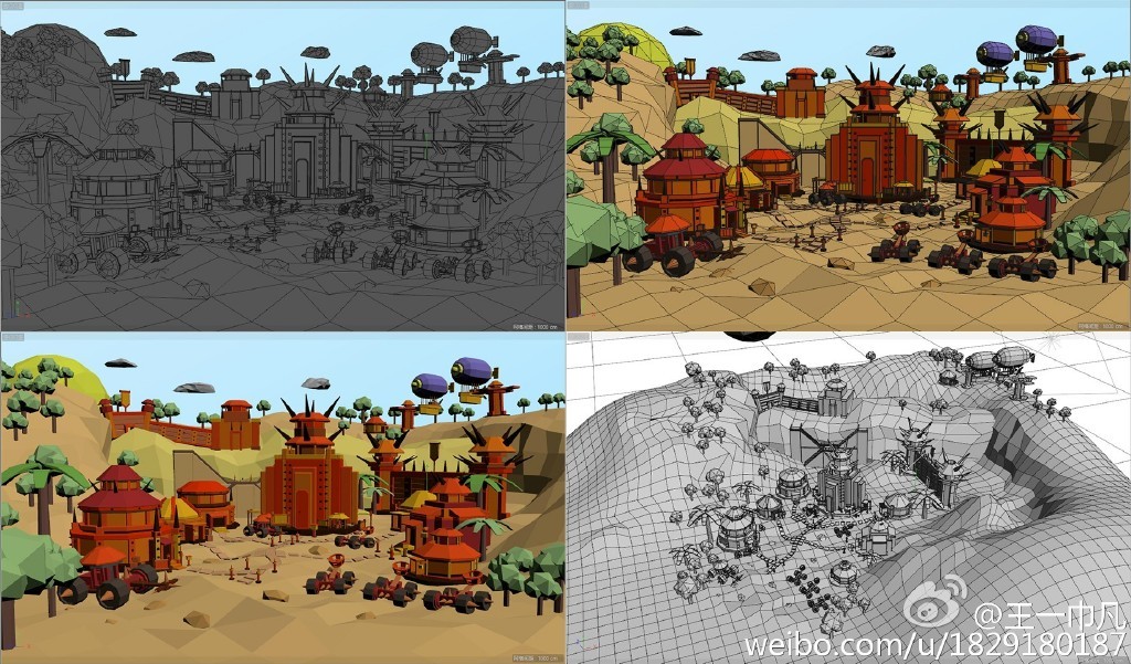 魔兽玩家自制:部落主城奥格瑞玛低面三维模型