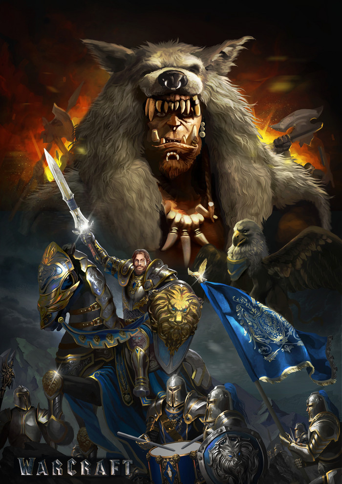 魔兽玩家原创图:手绘电影海报 为了国王的荣誉