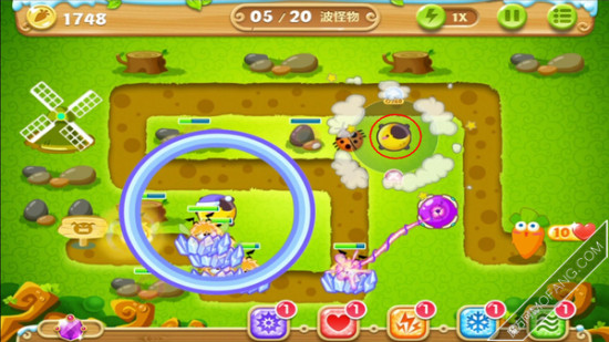 建立月亮塔(满级),加大减速范围