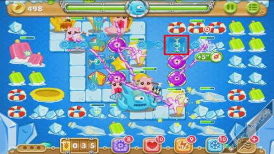 建造冰锥塔,升满级。既能消灭道具,又能攻击到怪物