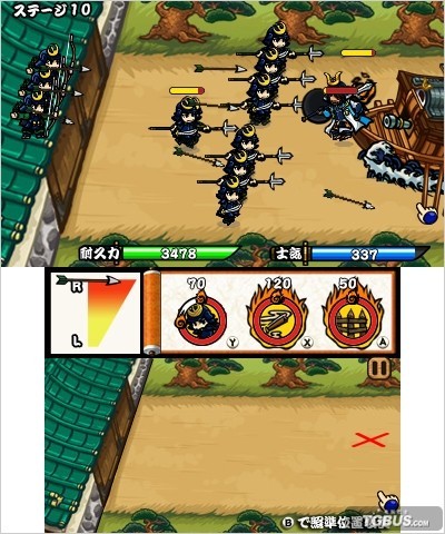 3ds《武士塔防》战国题材塔防