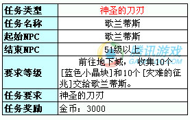 神圣的刀刃_暗黑城_剧情任务_任务大全_地下