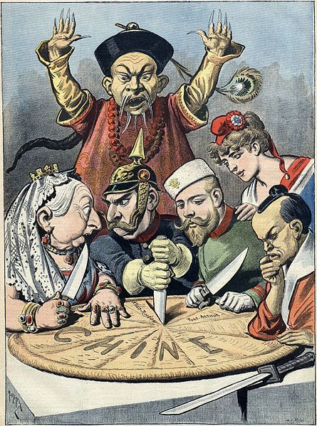 法国讽刺漫画:帝国主义瓜分中国 法国讽刺漫画:帝国主义瓜分中国