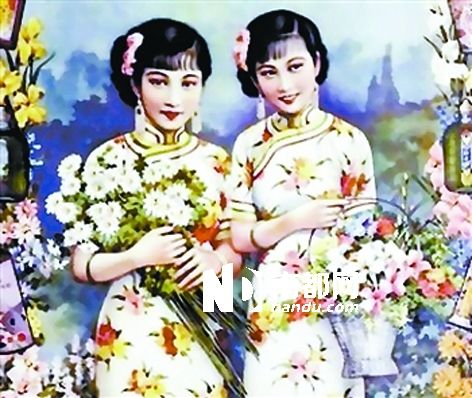 双妹牌花露水的招贴画。 双妹牌花露水的招贴画。