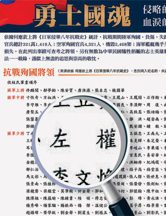 台军方公布的抗战纪念月历 台军方公布的抗战纪念月历