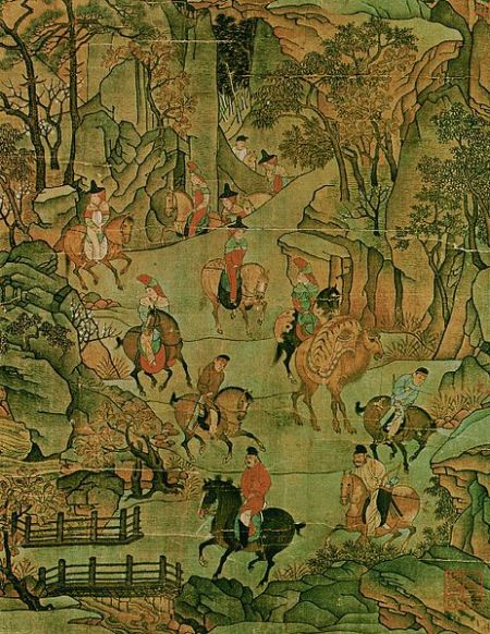 唐李昭道《明皇幸蜀图》局部 唐李昭道《明皇幸蜀图》局部