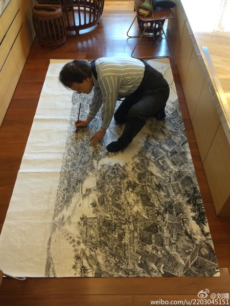 刘墉先生作画中 刘墉先生作画中