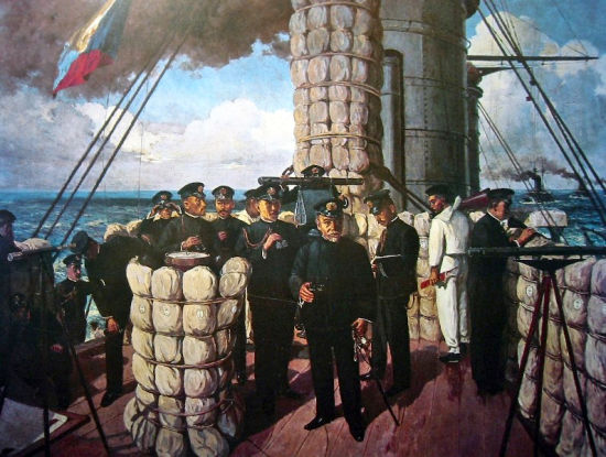 油画:对马海峡海战期间的东乡平八郎 油画:对马海峡海战期间的东乡平八郎