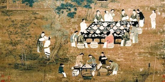 北宋赵佶所绘《文会图》(局部,中国台北“故宫博物院”藏) 北宋赵佶所绘《文会图》(局部,中国台北“故宫博物院”藏)