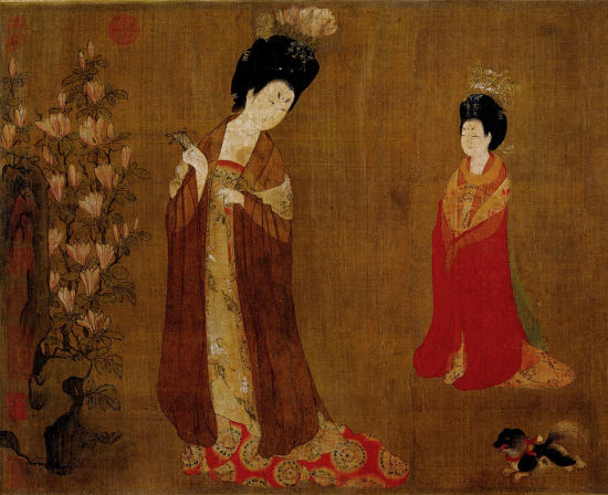 唐周昉绘《簪花仕女图》 唐周昉绘《簪花仕女图》