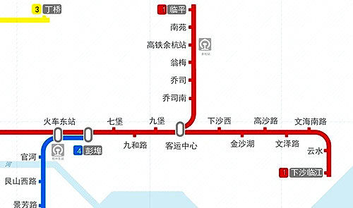 杭州地铁一号线下沙段三站点初步设计方案获批