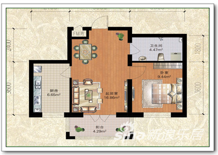 使用面积37.42平户型图