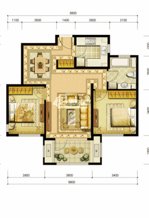 大兴金地仰山16000元80-90平2居户型解析