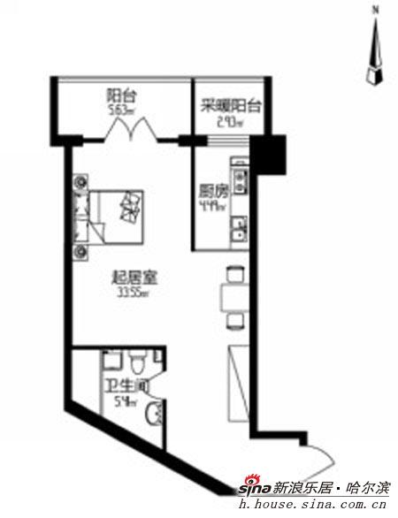 99号户型50平米公馆图上海联创建筑设计院图片