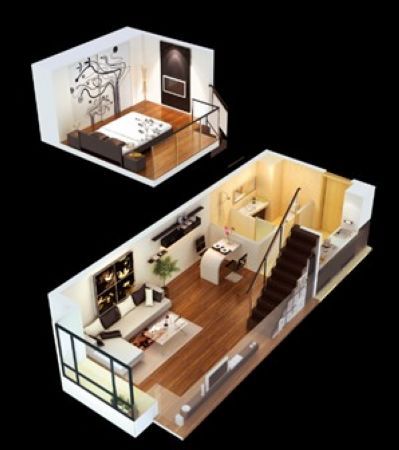 46平米loft户型图