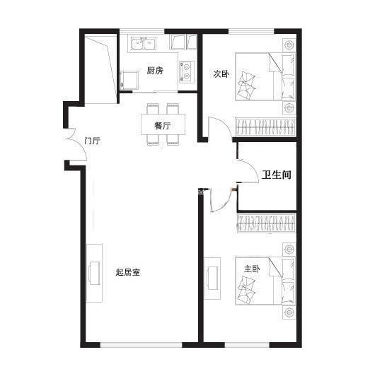 92平米两居户型为例,以均价11500元/平米