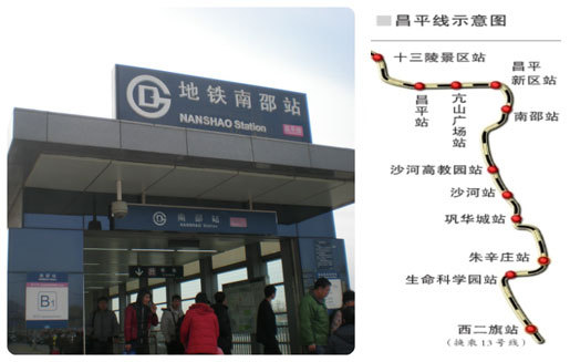 距离地铁昌平线南邵站800米轨道交通快速便捷