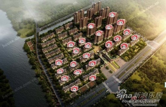 图为:金地艺境的楼栋分布图