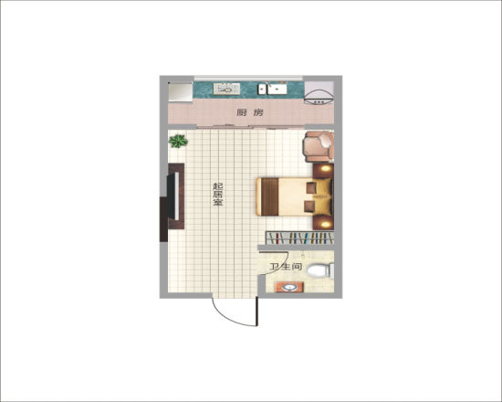 单身公寓34.15平米