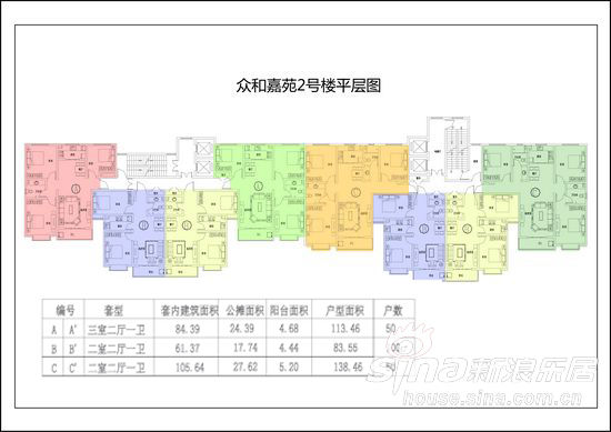 图为众和嘉苑单层平面图