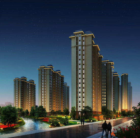 贵安新天地住宅夜景效果图