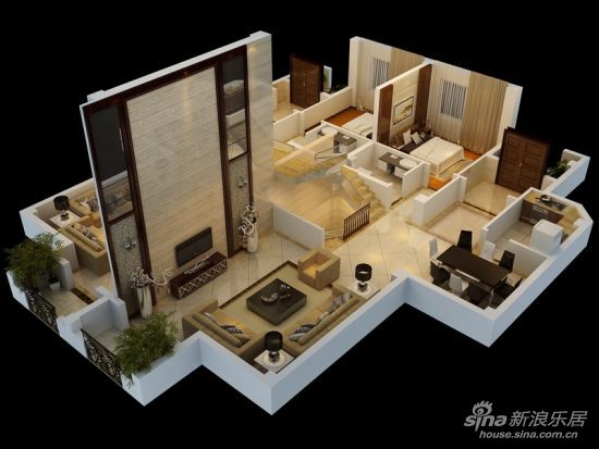 安特紫荆城全新高层及别墅3d户型展示