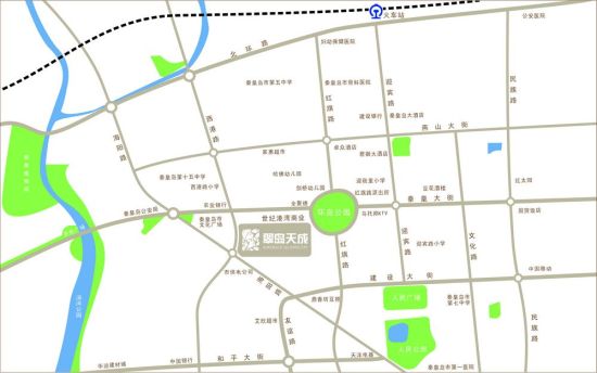 的大型(10万平米)商业世纪港湾项目,南邻近海阳路,距离秦皇岛火车站