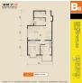新城阳光 B8户型二室二厅 80.37㎡ 户型图