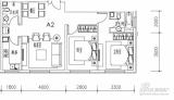 中堂华府(中堂) 二室二厅二卫A2户型面积103平米 户型图