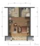 中铁置业·翰庭 A2大一居户型 户型图