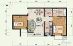 公园新区 B6户型两室两厅两卫 83.46㎡ 户型图