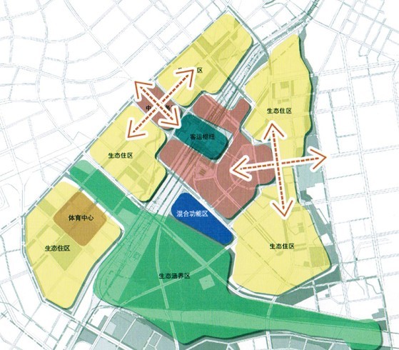 哈尔滨西客站地区用地规划图