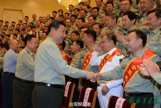 资料图:9月22日,中共中央总书记、国家主席、中央军委主席习近平在北京接见全军参谋长会议代表,并发表重要讲话。解放军报记者冯凯旋摄影